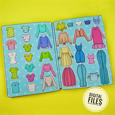 Printable paper dolls wardrobe Paper crafts for toddlers by Dollsdrawing on Etsy Paper Doll ...