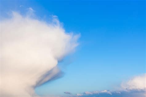 Premium Photo | White cloud in weather front in blue sky