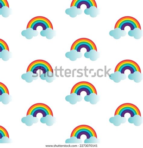 Colorful Rainbow Clouds Sky Cartoon Style Stock Vector (Royalty Free) 2273070141 | Shutterstock