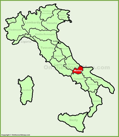 Molise location on the Italy map