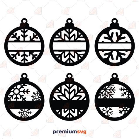 Snowflake Christmas Ornament SVG Bundle, Cut File | PremiumSVG