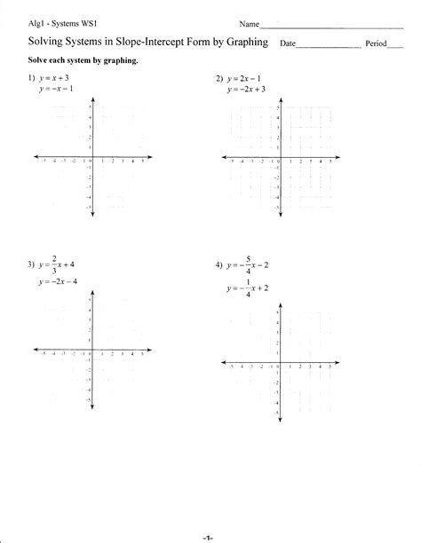 Y Mx B Problems Worksheets