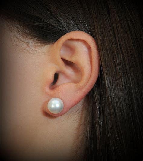 14K Or Sterling Pearl Stud Earrings,14K Gold Filled 10mm Large Pearl Earrings, Sweet 16, Pearl ...