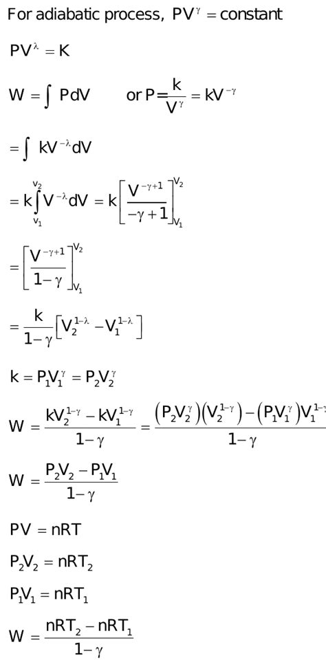 Work done in adiabatic process