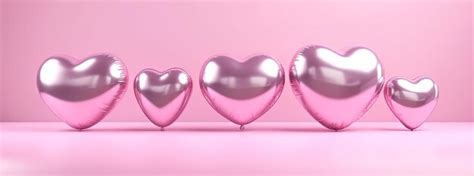 Premium AI Image | pink foil heart balloons isolated on pink background