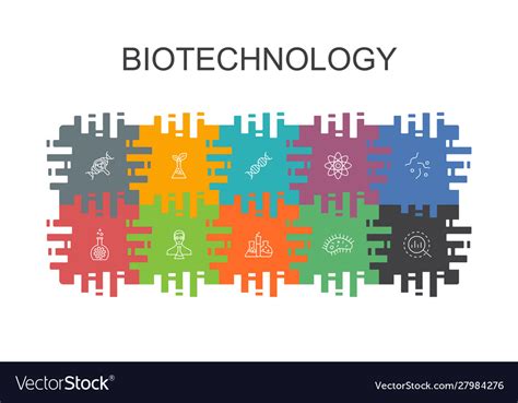 Biotechnology cartoon template with flat elements Vector Image