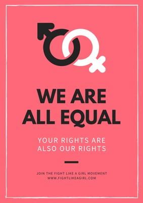 Customize 21+ Gender Equality Posters Templates Online - Canva