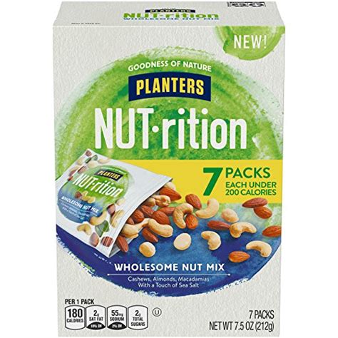 NUT-rition Wholesome Nut Mix, 7.5 oz Box (Contains 7 Individual Pouches) - Cashews, Almonds and ...