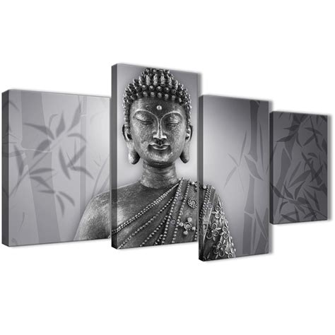 Black and White Buddha Canvas Wall Art