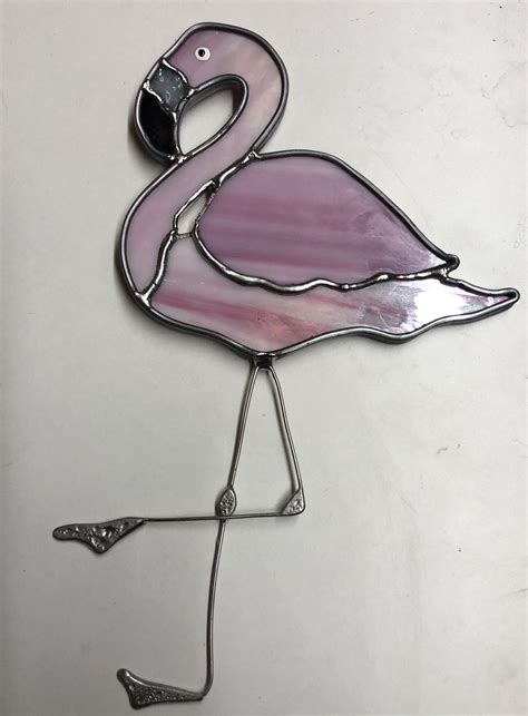 Flamingo Stained Glass Suncatcher – Poppy Glass Studio