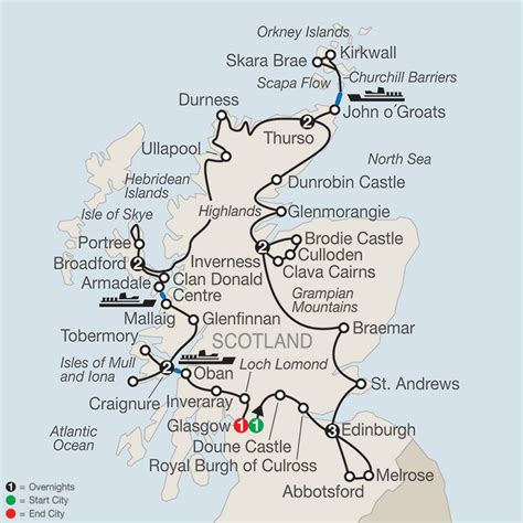 Grampian Mountains Map