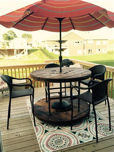 Outdoor Coffee Table with Umbrella Hole Furniture