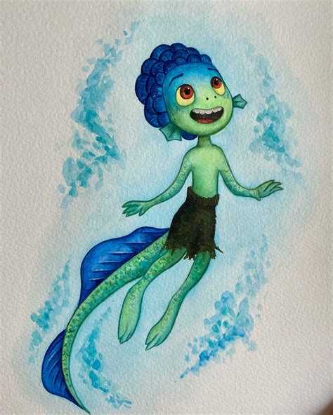 Disneys Luca Sea Monster Luca Watercolor Painting PRINT - Etsy