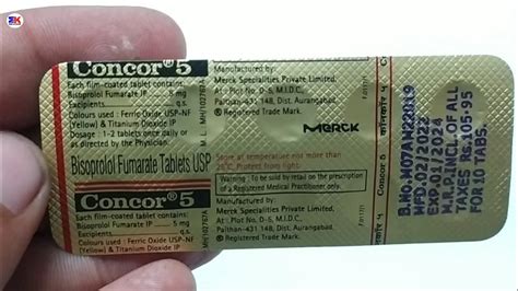 Concor 5mg Tablet | Bisoprolol Fumarate Tablet | Concor 5 Mg Tablet Uses Benefits Dosage Review ...