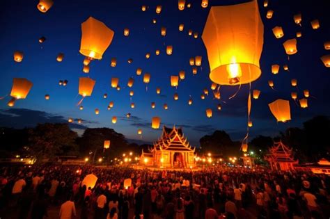 Premium Photo | Photo of Yi Peng festival lantern festival in Thailand