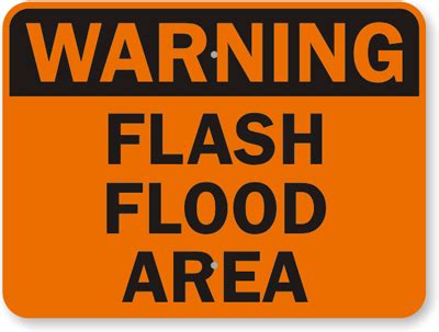 Warning Road Sign - Flash Flood Area Sign, SKU: K-8163