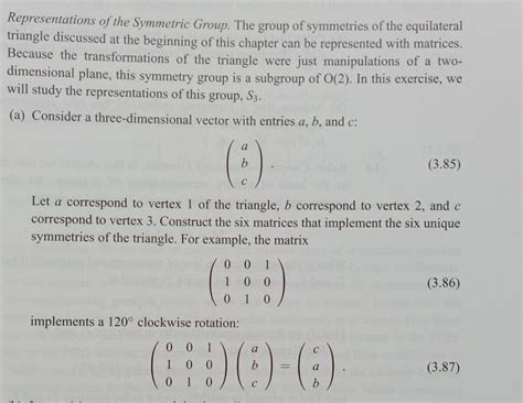 Solved Representations of the Symmetric Group. The group of | Chegg.com