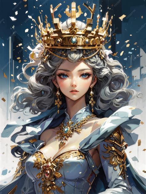 Anime queen with a crown | Premium AI-generated image