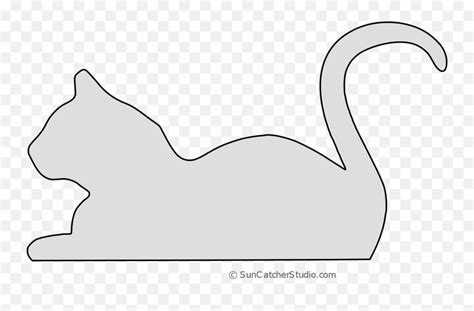 Download Cat Lying Down Silhouette Pattern Stencil - Lying Down Cat ...