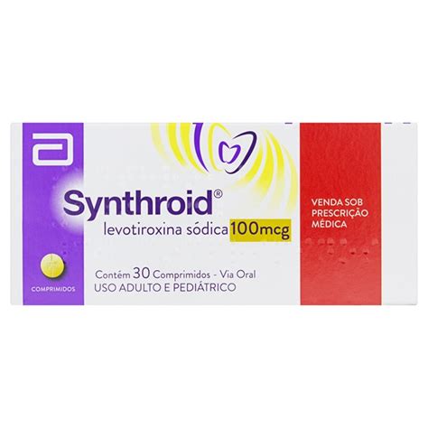 Synthroid 100mcg, caixa contendo 30 comprimidos - Abbott do Brasil