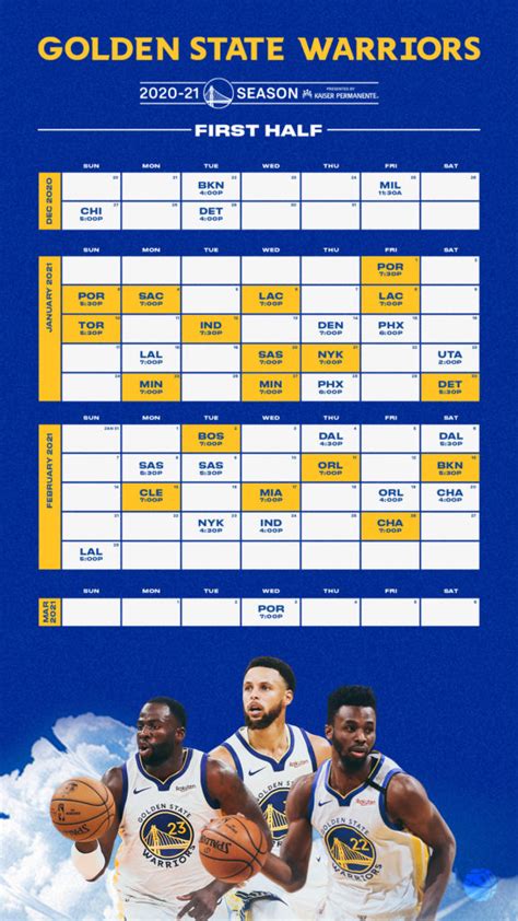 Golden State Warriors 2021-2022 Schedule