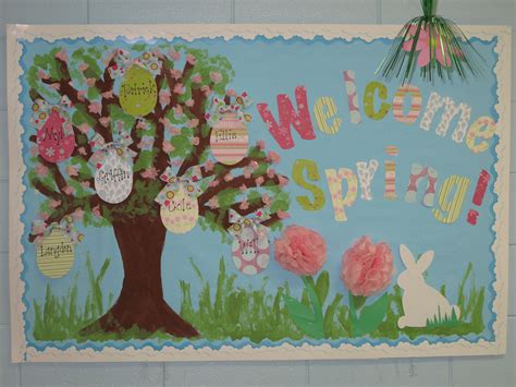 easter/spring bulletin board | Spring bulletin boards, Seasonal bulletin boards, Spring bulletin