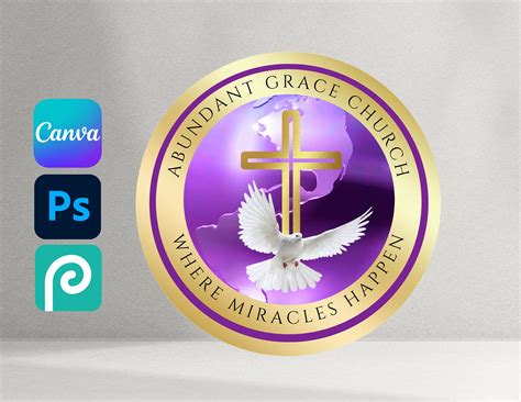 Church Logo Template, Gold and Purple Design - Etsy