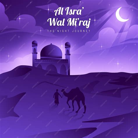 Premium Vector | Al isra wal miraj the night journey