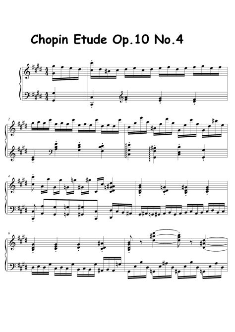 Chopin - Etude Op.10 No.4 (압축버전) (계이름악보 포함) Sheet by 3분피아노