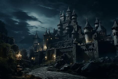 Premium AI Image | A castle at night