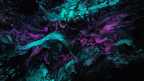 Download 3D Purple Turquoise Abstract Smoke Abstract Purple 4k Ultra HD Wallpaper