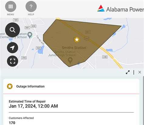 Alabama Power outage in Smith Station