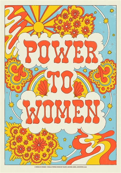 70s ilustration Power to women - Female Power by Marte | Hippie art, Art collage wall, Poster art