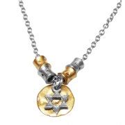 Buy Silver on Gold Medallion Star of David Necklace | Israel-Catalog.com