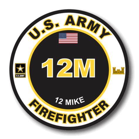 US Army 12M Firefighter MOS Decal