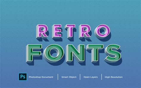 Download Retro Fonts Text Effect Design Photoshop Layer Style Effect ...