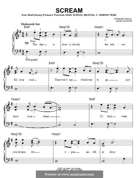 Scream (High School Musical 3) by J. Houston - sheet music on MusicaNeo