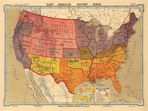 1860 Old USA Map Civil War Civil War Map Secession. - Etsy