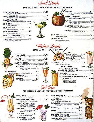 Drink Menu in 2020 | Tiki drinks, Tiki cocktails, Tiki