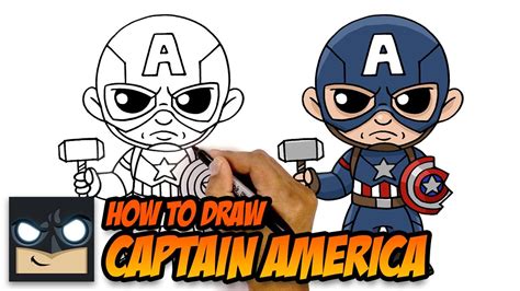 How To Draw Captain America | With Shield and Mjolnir - YouTube