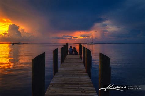 Key Largo Florida Couple Watching Sunset at Dock | HDR Photography by Captain Kimo