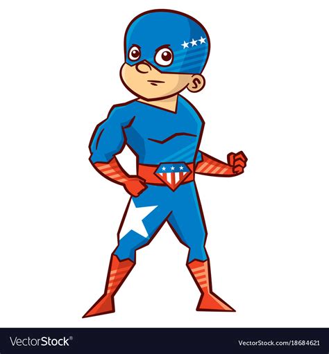 Superhero boy cartoon character Royalty Free Vector Image