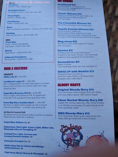 Online Menu of Surfin Pig Restaurant, Wildwood, New Jersey, 08260 - Zmenu