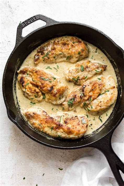 Creamy Chicken in White Wine Sauce • Salt & Lavender