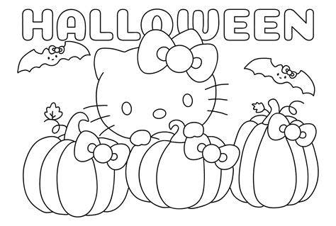 Coloring Page Halloween Hello Kitty - Free Printable Coloring Pages