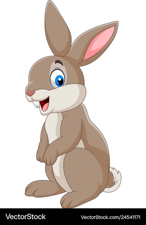 Cartoon happy rabbit isolated on white background Vector Image