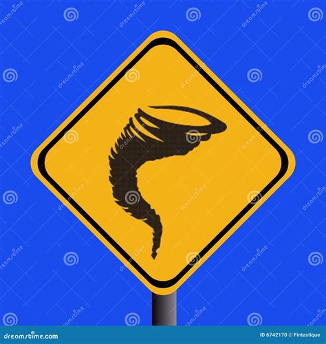 Warning tornado sign stock vector. Illustration of damage - 6742170