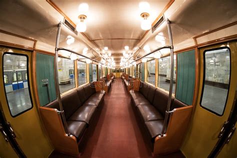 The Interior Of Moscow`s Subway Retro Train Of 1934. June 10, 2017. Moscow. Russia Stock Photo ...