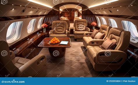 Private plane interior stock photo. Image of contemporary - 292055804