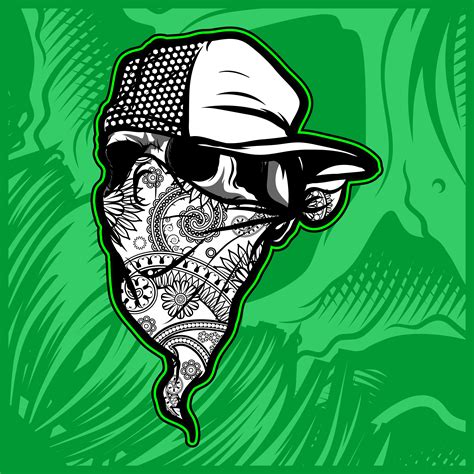 skull wearing bandana hand drawing vector 540794 Vector Art at Vecteezy